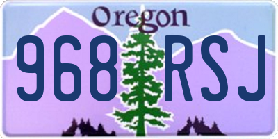 OR license plate 968RSJ