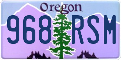 OR license plate 968RSM