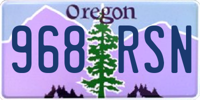 OR license plate 968RSN