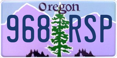 OR license plate 968RSP