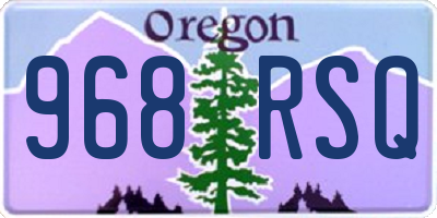 OR license plate 968RSQ
