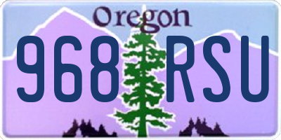 OR license plate 968RSU