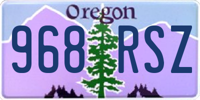 OR license plate 968RSZ