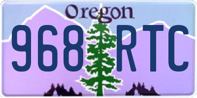 OR license plate 968RTC
