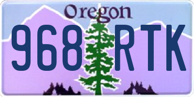 OR license plate 968RTK
