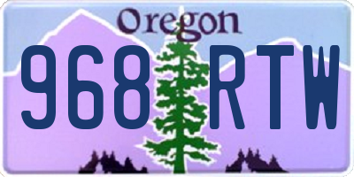OR license plate 968RTW