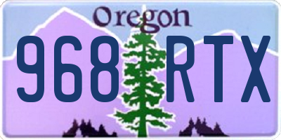 OR license plate 968RTX