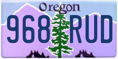 OR license plate 968RUD