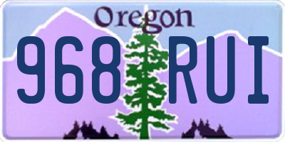 OR license plate 968RUI
