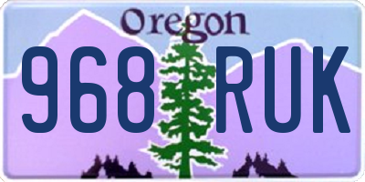 OR license plate 968RUK
