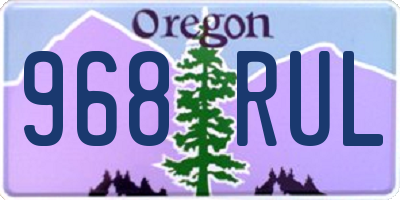 OR license plate 968RUL