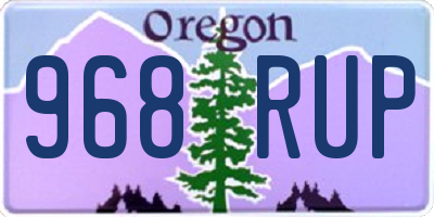 OR license plate 968RUP