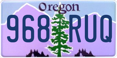 OR license plate 968RUQ