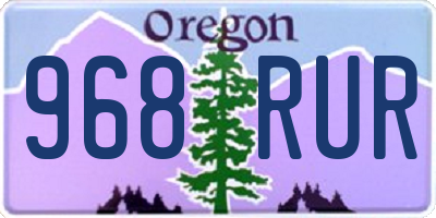 OR license plate 968RUR