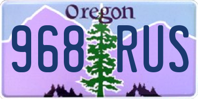 OR license plate 968RUS