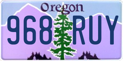 OR license plate 968RUY