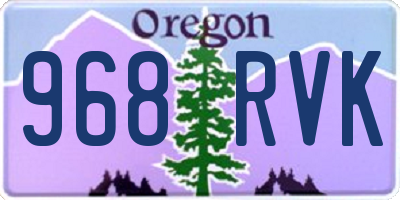 OR license plate 968RVK