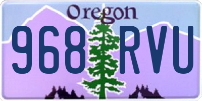 OR license plate 968RVU