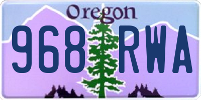 OR license plate 968RWA