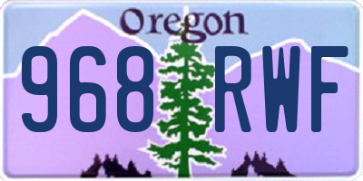 OR license plate 968RWF