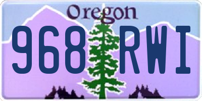 OR license plate 968RWI