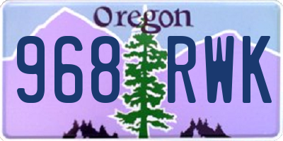 OR license plate 968RWK