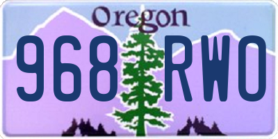 OR license plate 968RWO