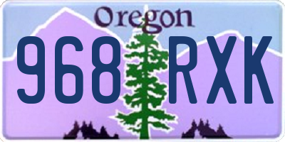 OR license plate 968RXK