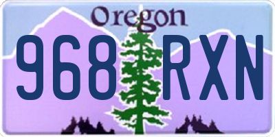 OR license plate 968RXN