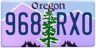 OR license plate 968RXO