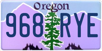 OR license plate 968RYE