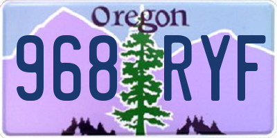 OR license plate 968RYF