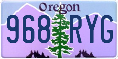 OR license plate 968RYG