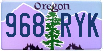 OR license plate 968RYK