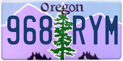 OR license plate 968RYM