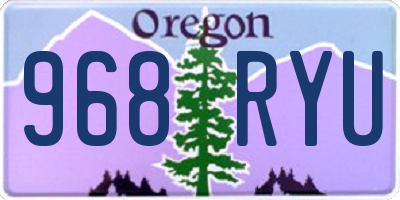 OR license plate 968RYU