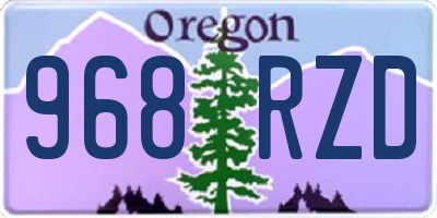 OR license plate 968RZD