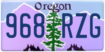 OR license plate 968RZG