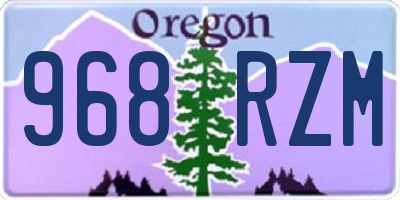 OR license plate 968RZM