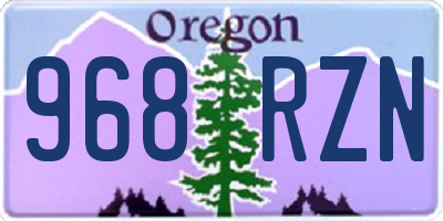 OR license plate 968RZN