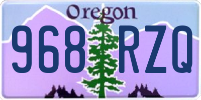 OR license plate 968RZQ