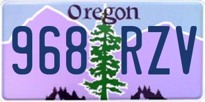 OR license plate 968RZV