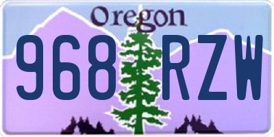 OR license plate 968RZW