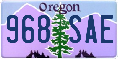 OR license plate 968SAE