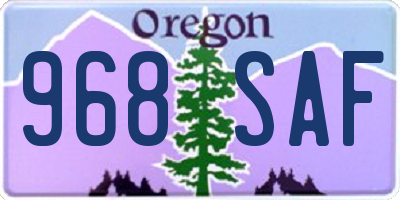 OR license plate 968SAF