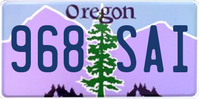 OR license plate 968SAI