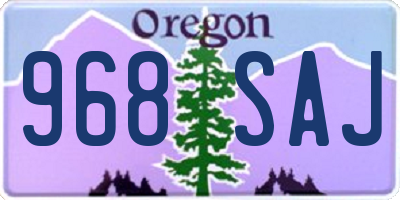 OR license plate 968SAJ