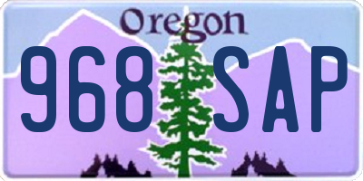 OR license plate 968SAP