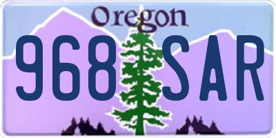 OR license plate 968SAR