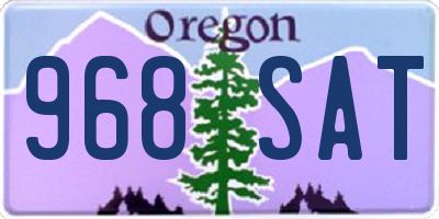 OR license plate 968SAT